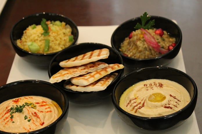 Hummus, pita, Mutabbal and baba Ganoush